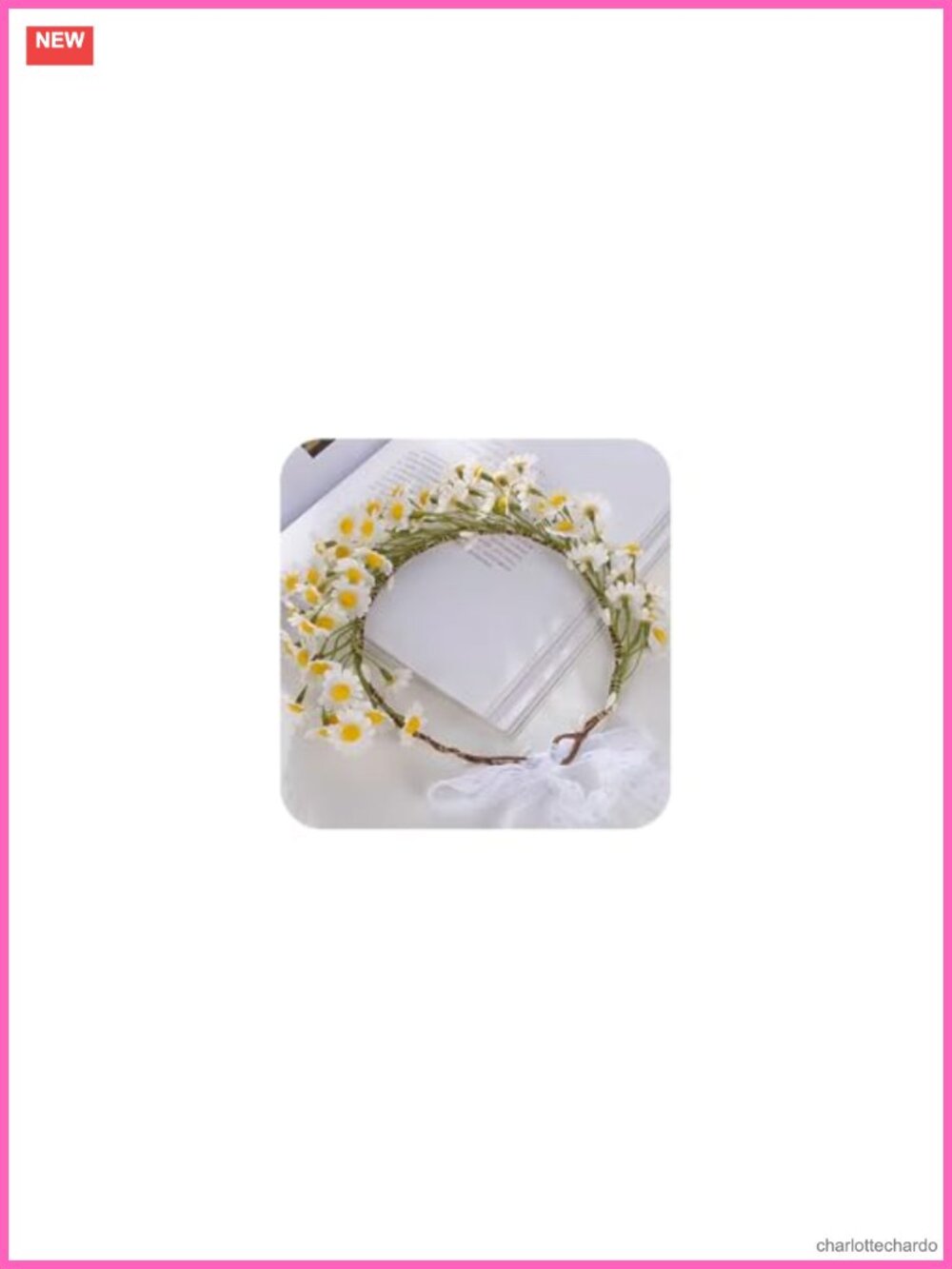 Handmade Polyester Daisy Flower Crown Adjustable Headband Wedding Festival
